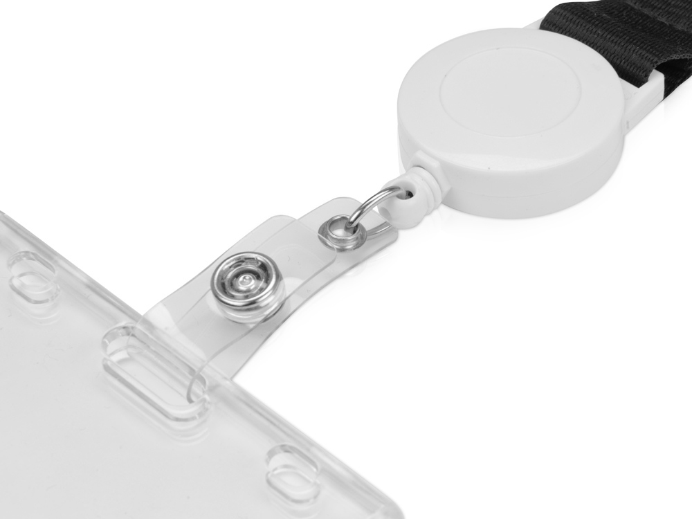 Ланьярд с ретрактором, черный-2