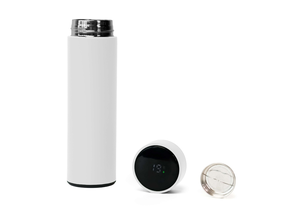 Термос FAMILY MARK LED, soft touch (Белый)-0