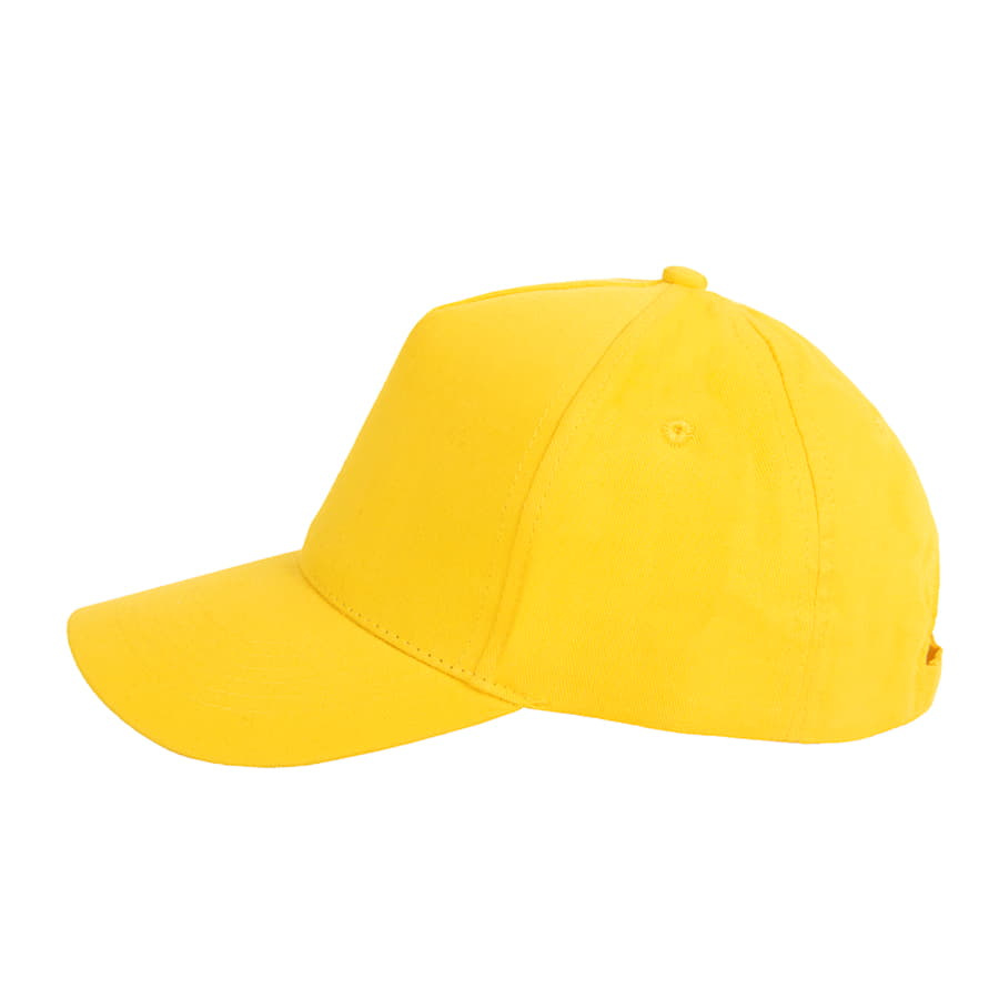 Бейсболка STANDARD, 5 клиньев, металлическая застежка, желтый-3