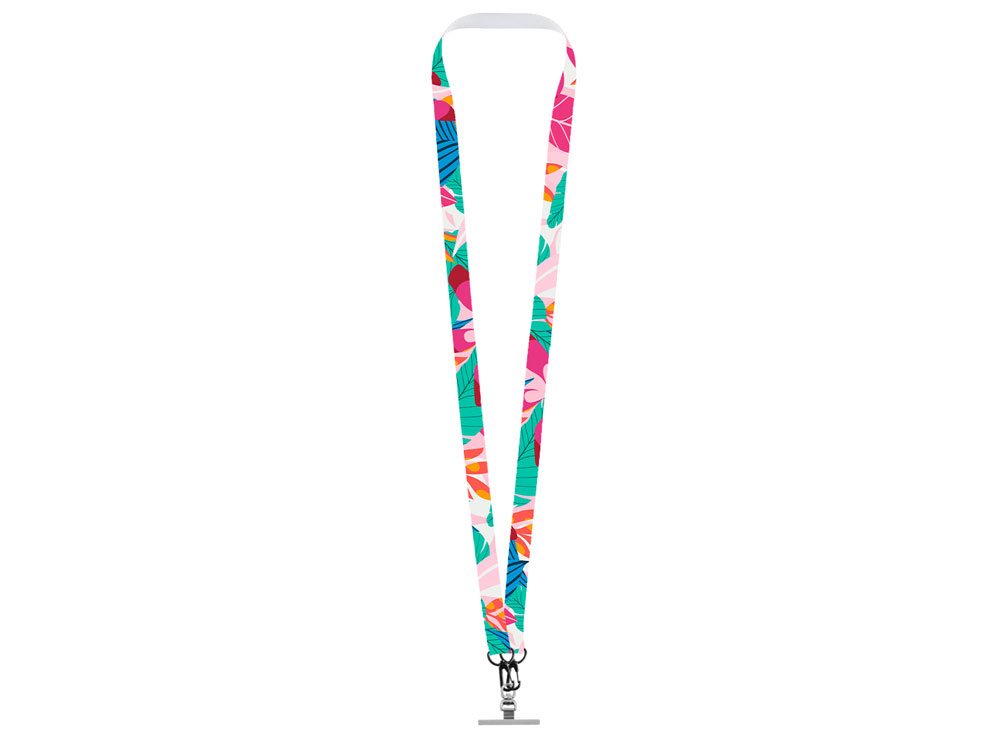 Ланъярд 2 см под сублимацию с 2-мя трендовыми карабинами и металлическим держателем для телефона, черный-2