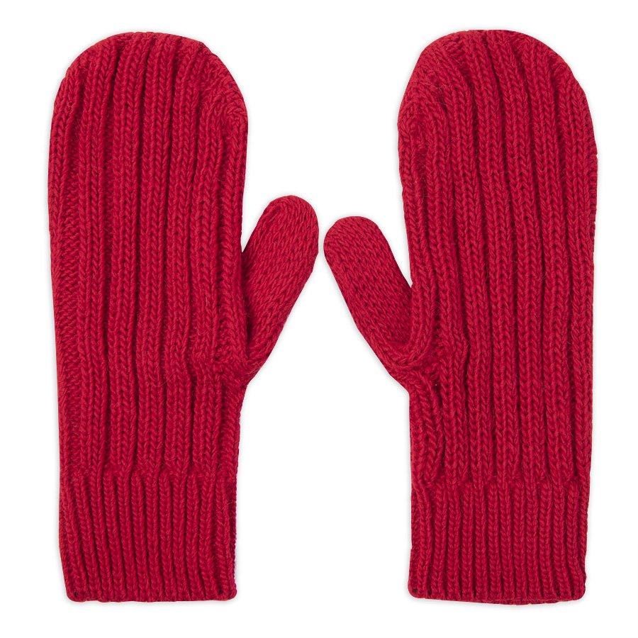 Варежки вязаные НАСВЯЗИ© шерсть/акрил, красный-0
