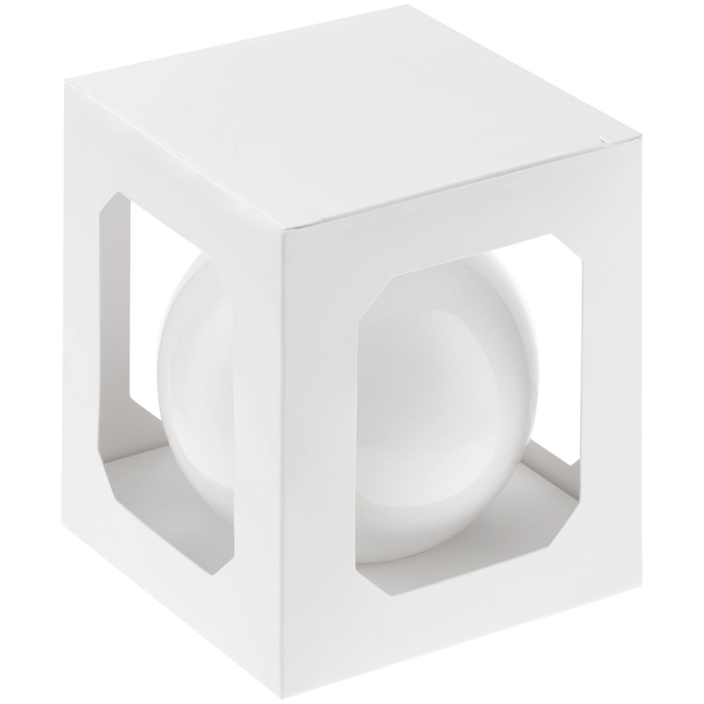 Елочный шар Finery Gloss, 10 см, глянцевый белый-1