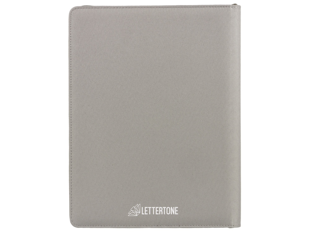 Портфолио А4 из RPET на молнии Harvey, 40 л FSC бумаги, серый-9