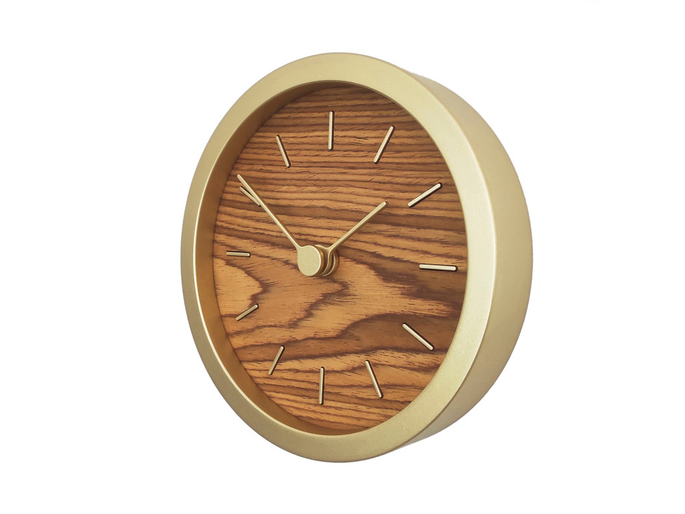 Часы настенные Gracie XS, натуральные с золотистым-3