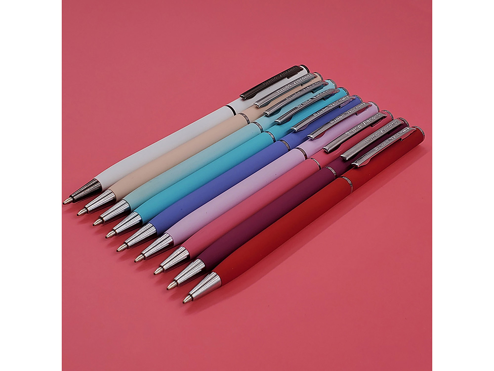 Ручка шариковая автоматическая BrunoVisconti® PALERMO цвет корпуса бордовый, soft-touch, 0.7 мм-3