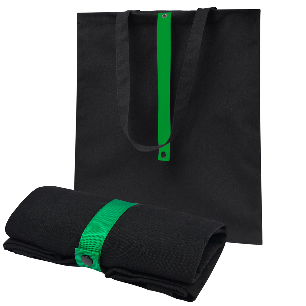 Сумка для покупок Rock’n’ROLL 260 г/м², Чёрный/зелёный-0