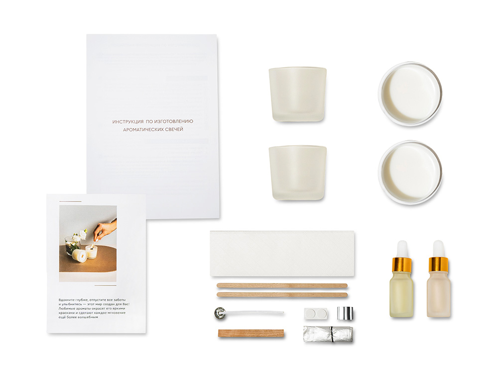 Набор для создания 2-х ароматических свечей: амбра и табак/маракуйя, сандал и пачули (без лого LM)-3