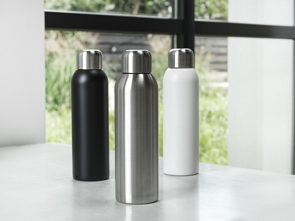 Бутылка для воды Guzzle из нержавеющей стали, сертифицированной по стандарту RCS, 820 мл - Серебристый-4