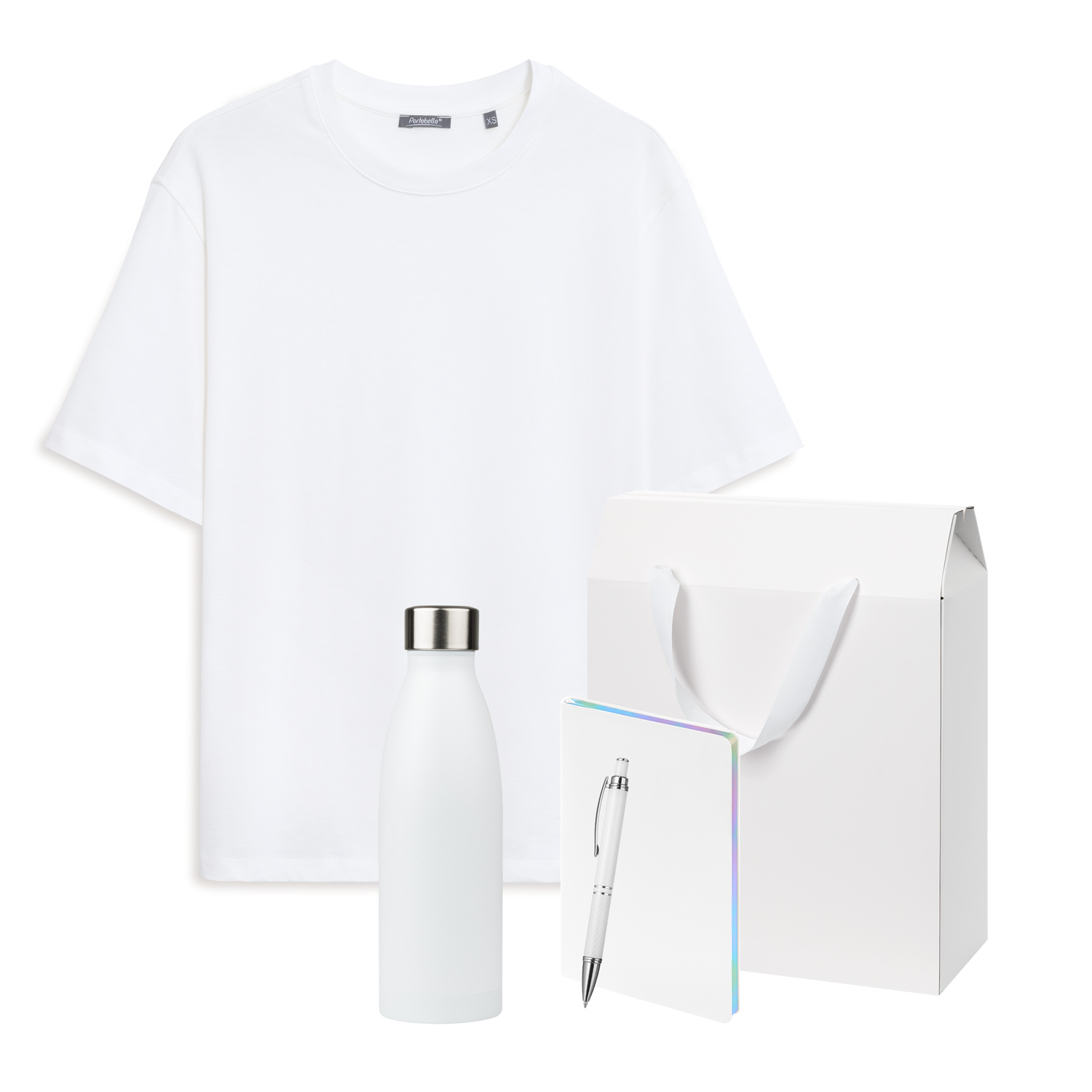 Набор с одеждой RUST (футболка, термобутылка, ежедневник, ручка), черный/белый, XS/S-0