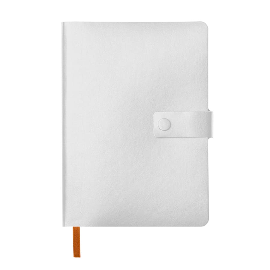 Ежедневник недатированный Stellar, А5, белый, кремовый блок  в линейку, с оранжевым обрезом, белый, оранжевый-2