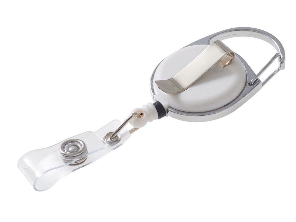 Бейдж с рулеткой-карабин Favor, синий-6