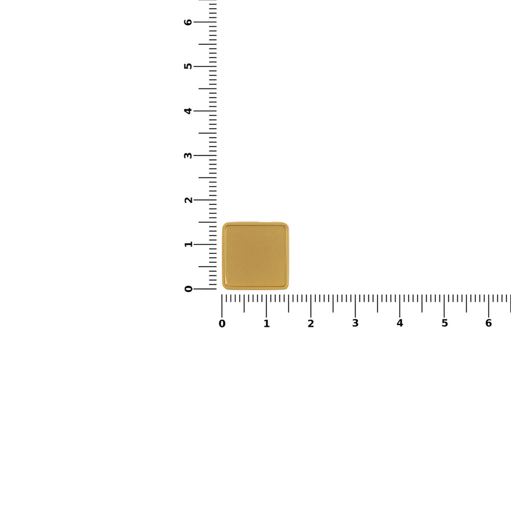 Квадратный шильдик на резинку Epoxi, матовый золотистый-2