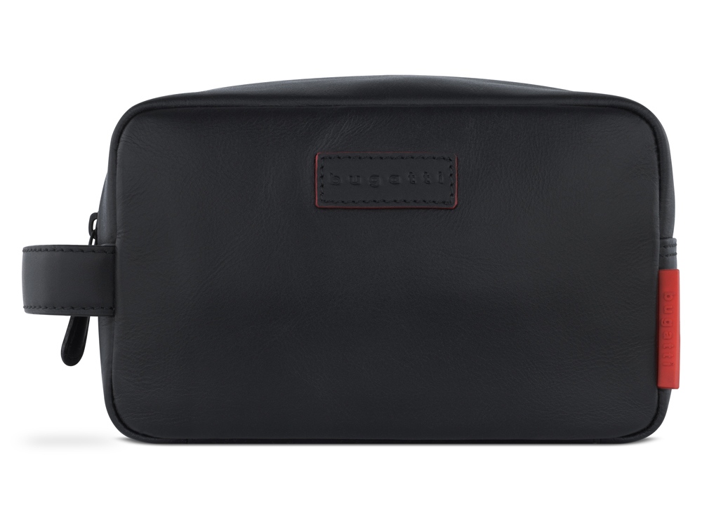 Несессер дорожный BUGATTI Clark, чёрный, воловья кожа/полиэстер, 20х10х13 см, 2,5 л-1