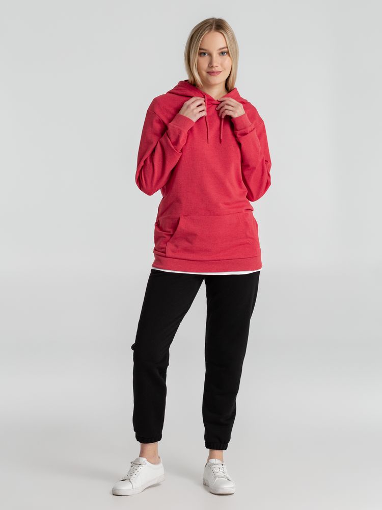 Толстовка с капюшоном унисекс Hoodie, красный меланж-9