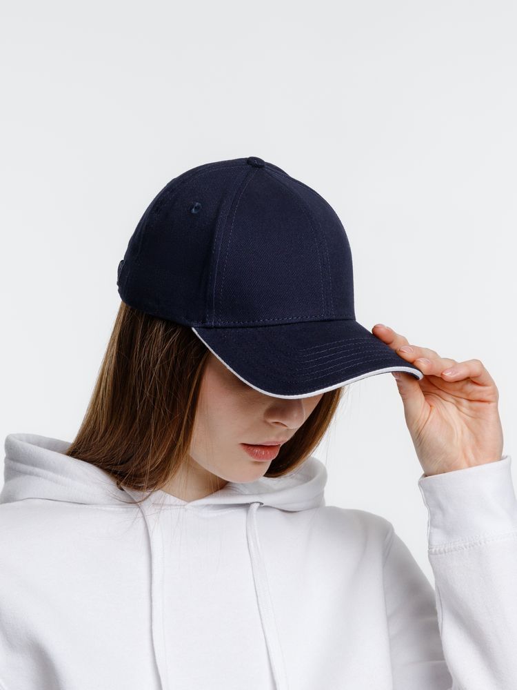 Бейсболка Spiker, темно-синяя с белым-3