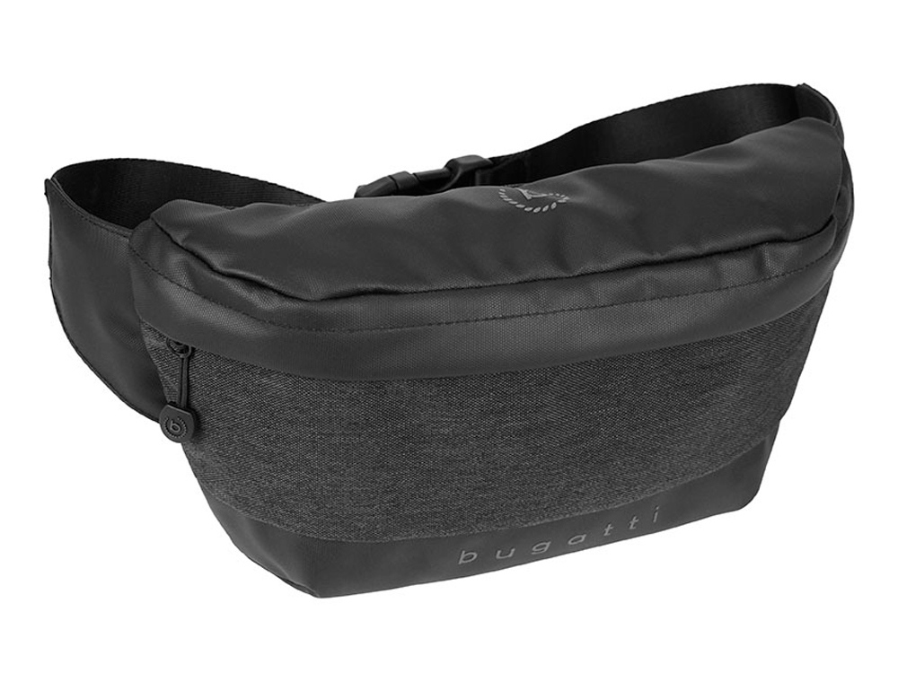 Сумка на пояс BUGATTI Universum, графитовая, полиэстер меланж/тарпаулин, 27х5х15 см, 1 л-0