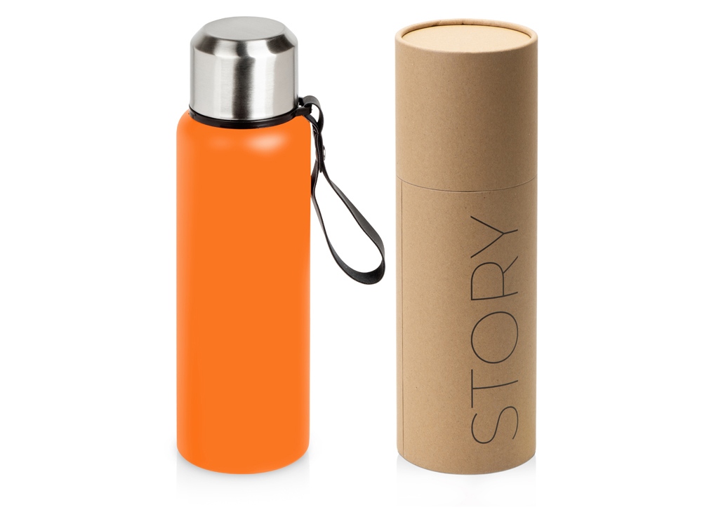 Вакуумный термос Story, тубус, оранжевый-0