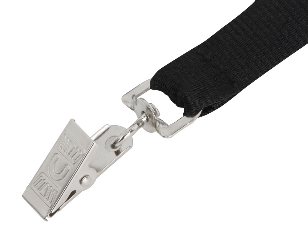 Ланъярд из RPET с клипом, черный-1