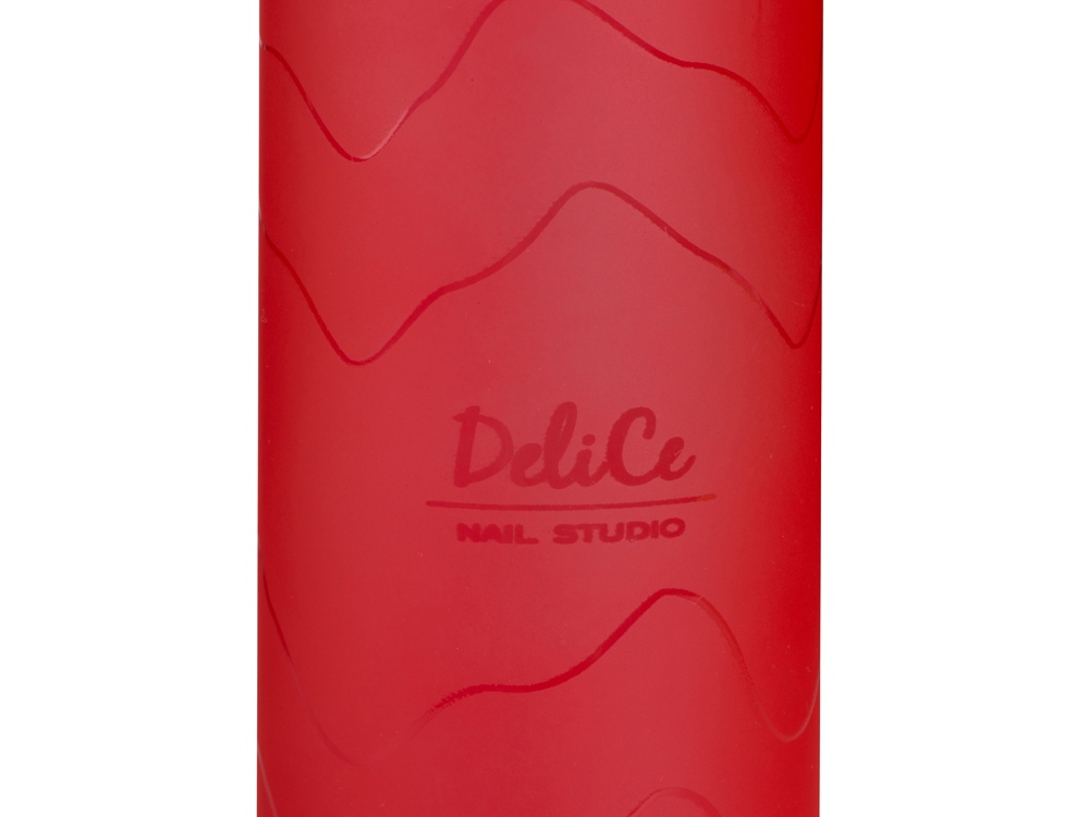 Стеклянная бутылка с бамбуковой крышкой Foggy, 600 мл, красный, с УФ печатью-2