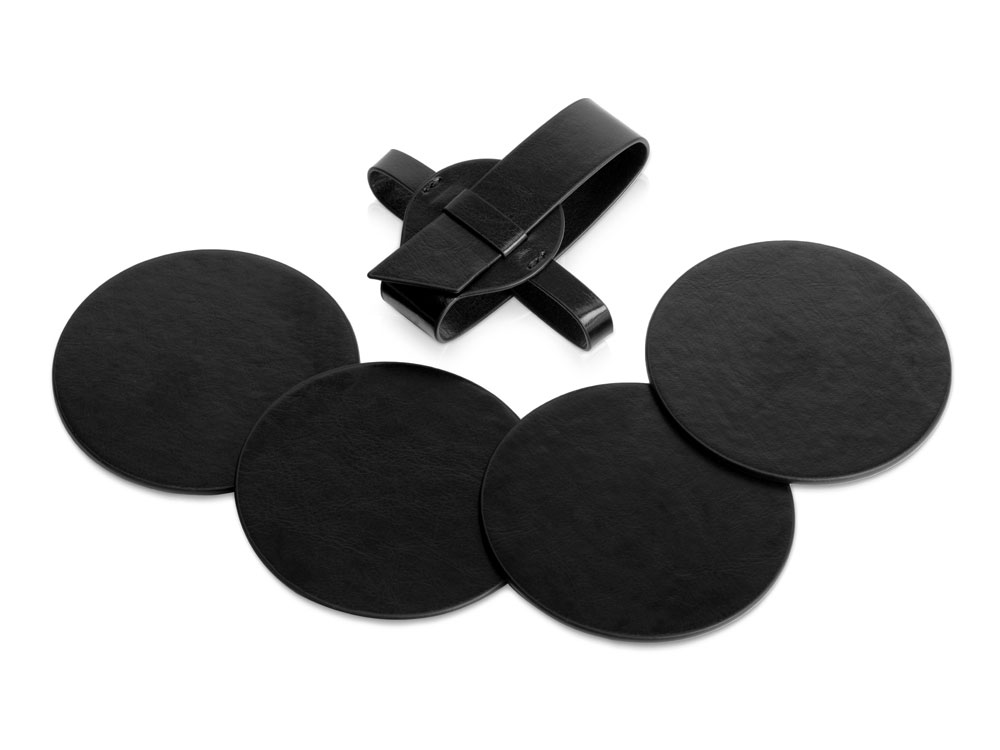 Набор костеров Fabrizio из PU, 4 шт, черный-0