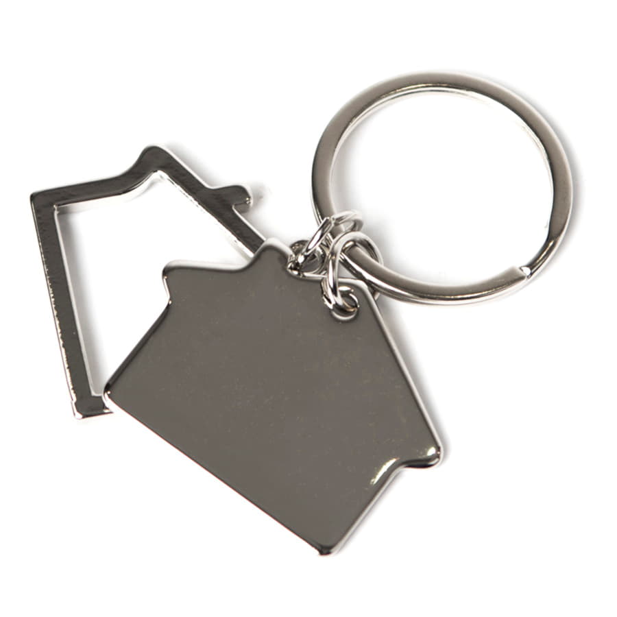 Брелок  "Домики", серебристый-2