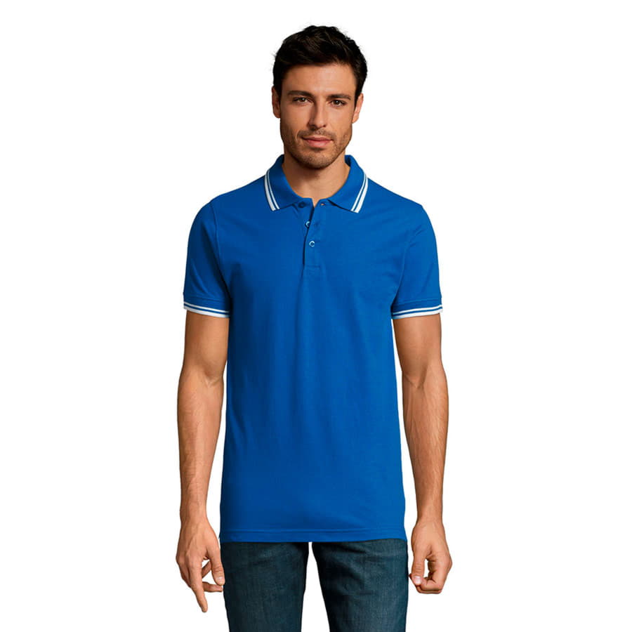 Поло мужское PASADENA MEN 200, синий, белый-1