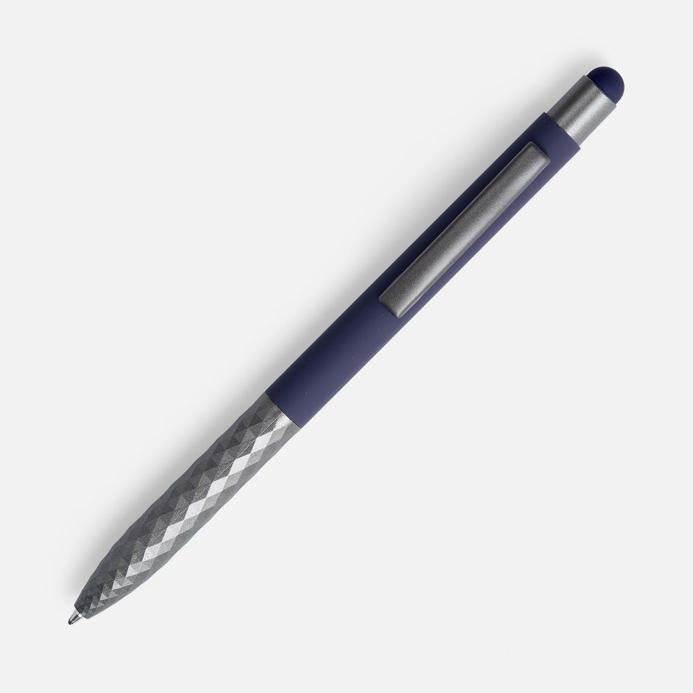 Ручка шариковая Digit Soft Touch со стилусом, синяя-1
