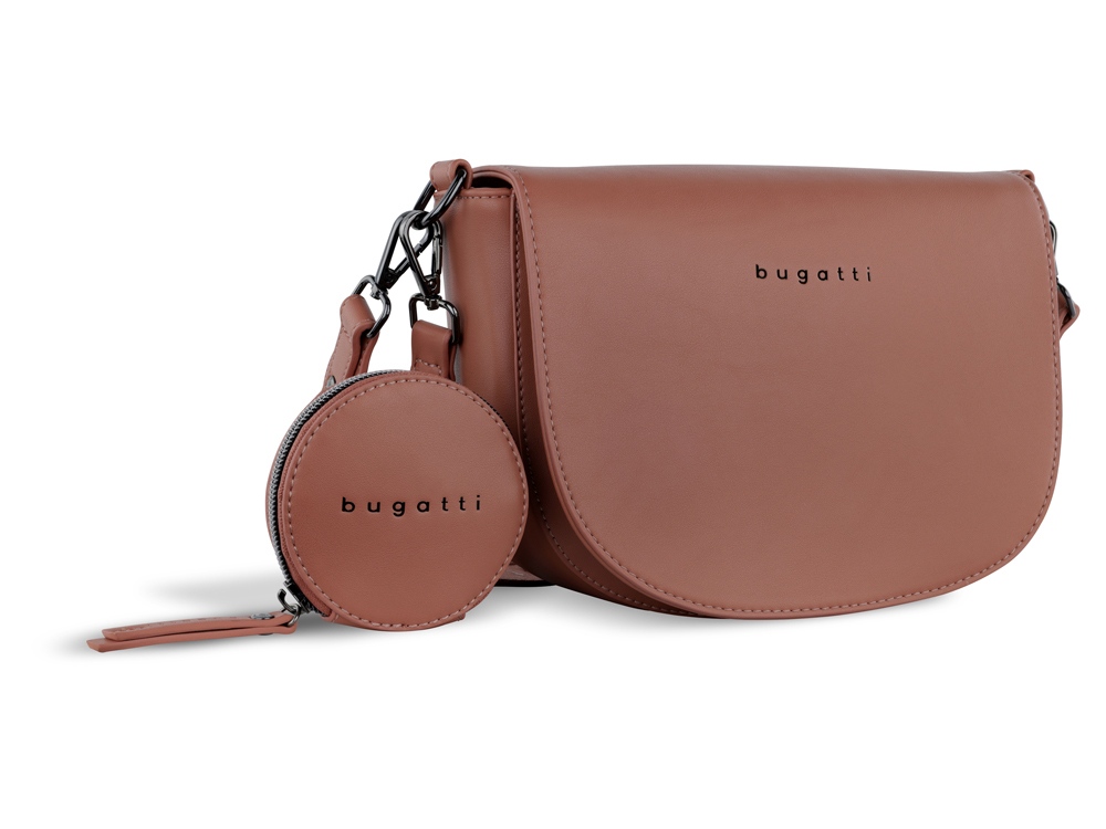Сумка наплечная женская BUGATTI Almata, с кошельком, абрикосовая, полиуретан, 27х6х18,5 см-0