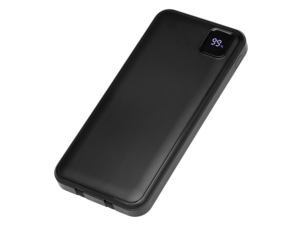 Внешний аккумулятор со встроенными кабелями Фрэйм, 10000мач, черный-0