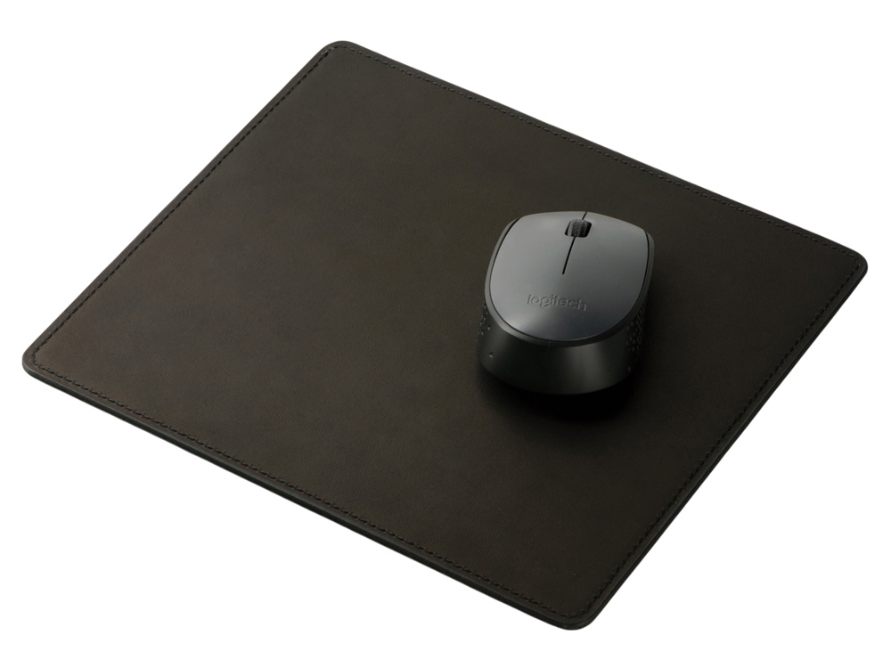 Кожаный коврик для мышки, черный-1