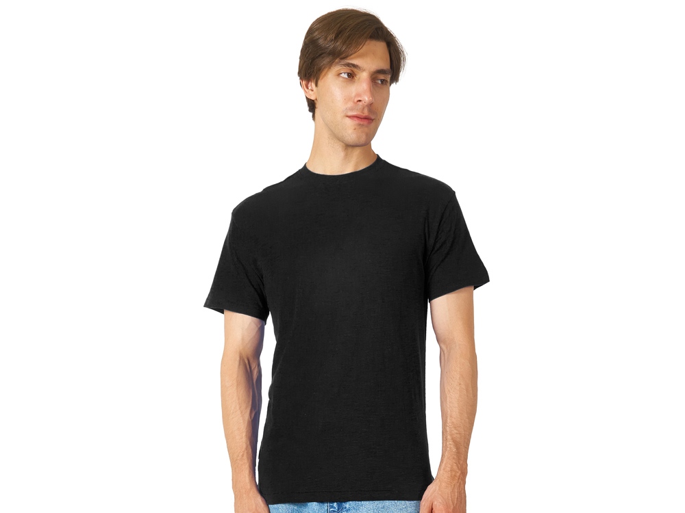 Футболка из джерси с протяжками Portofino унисекс, черный-1