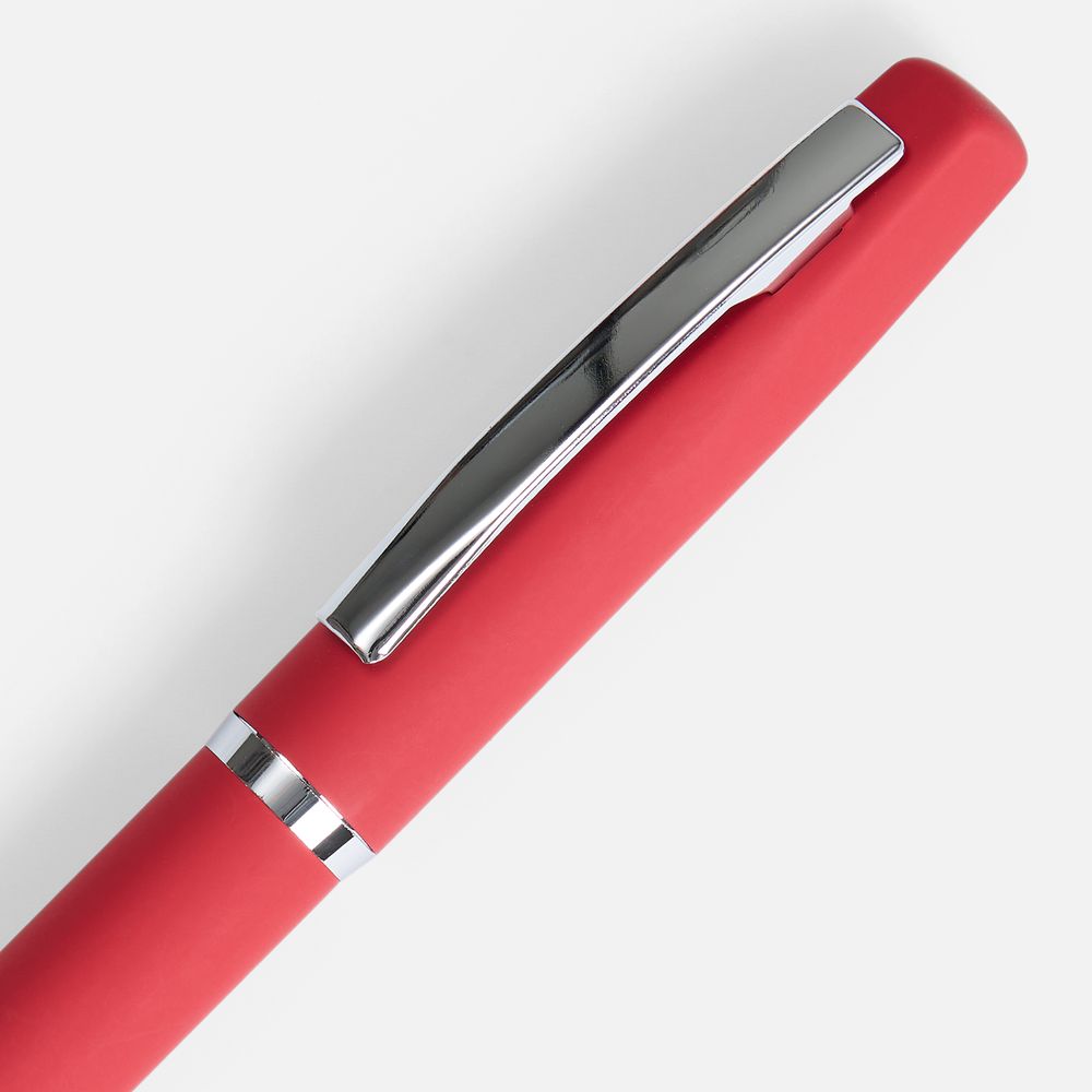Ручка шариковая Bolt Soft Touch, красная-2