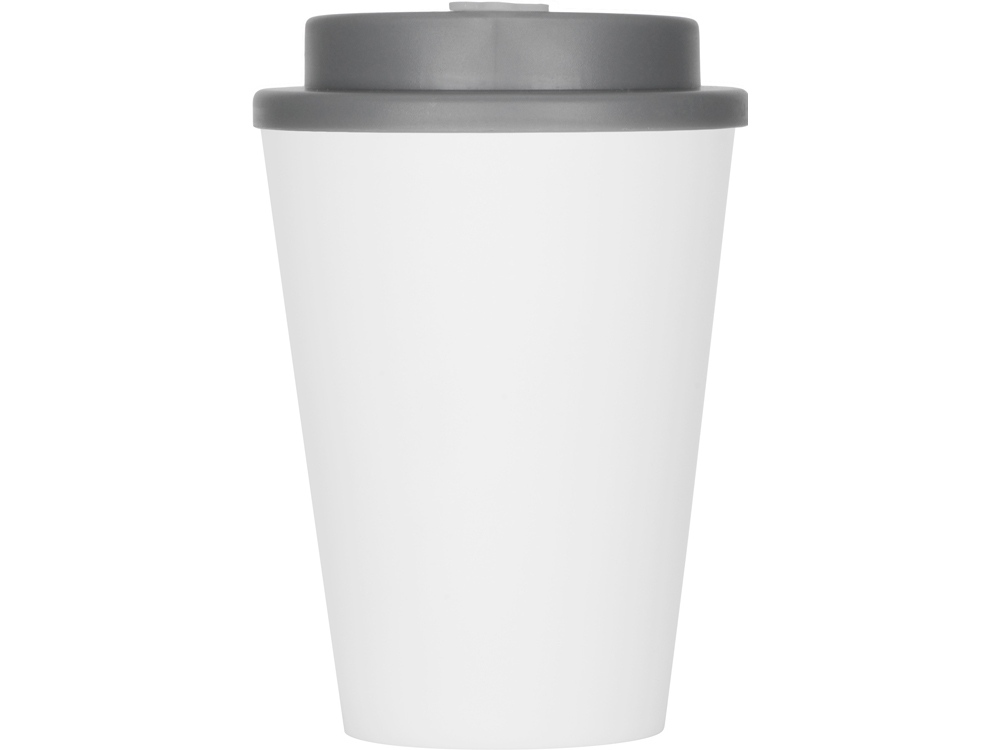 Пластиковый стакан Take away с двойными стенками и крышкой с силиконовым клапаном, 350 мл, белый/серый-3