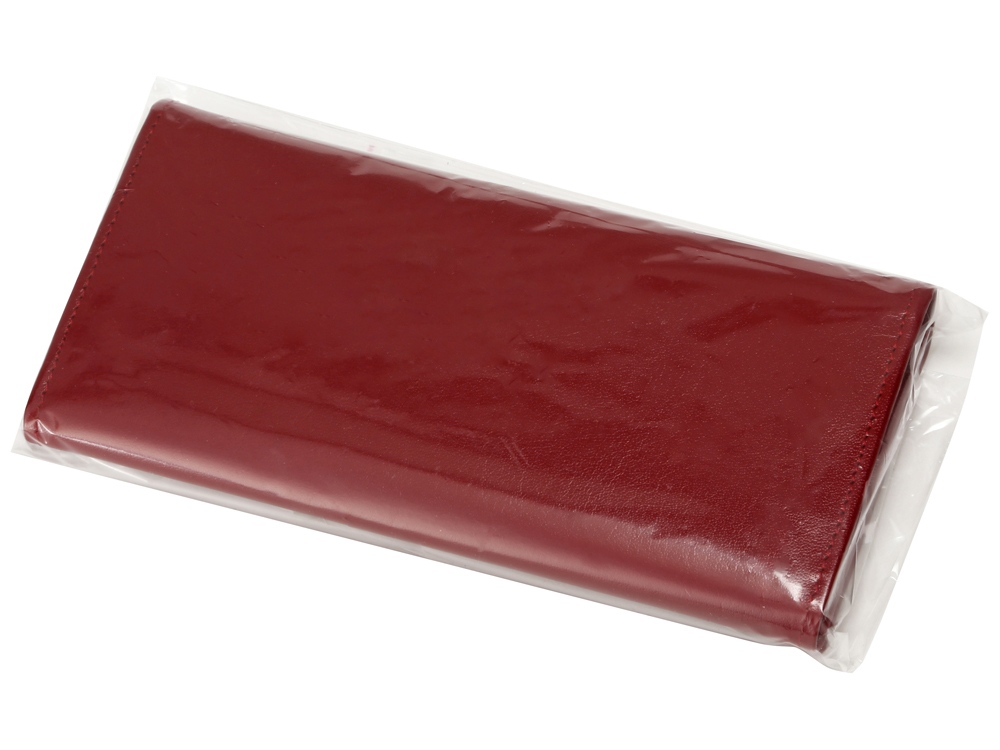 Портмоне дамское с отделениями для банкнот, кредитных карт и монет, красный-5