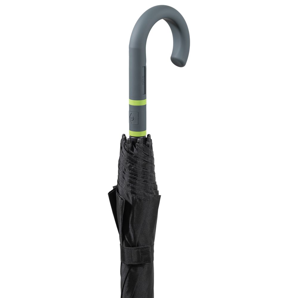 Зонт-трость с цветными спицами Color Style, зеленое яблоко, с серой ручкой-3