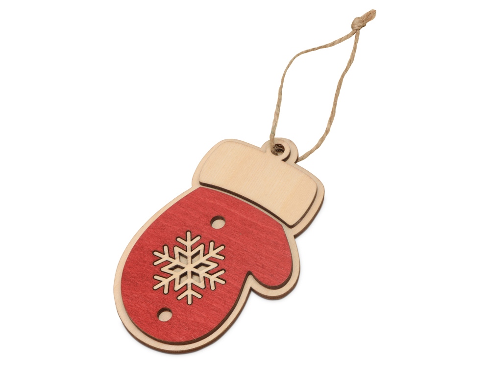 Подвеска деревянная Новогодняя варежка-0
