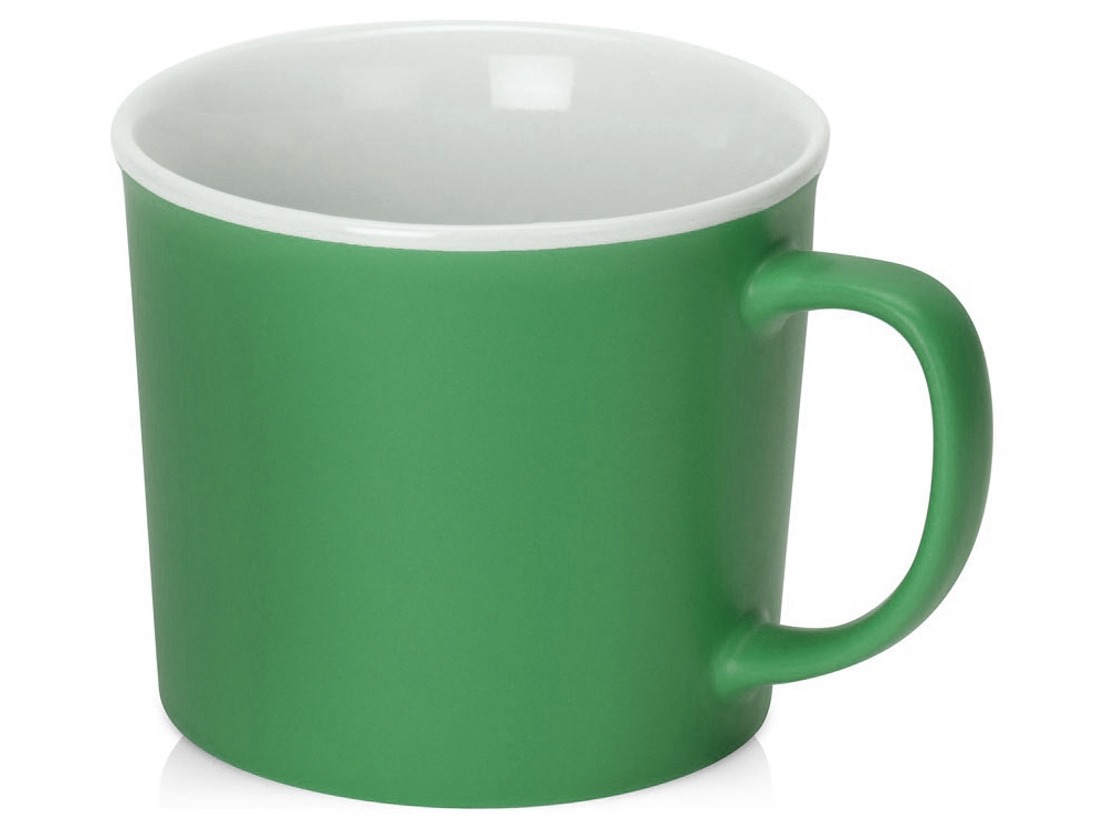 Матовая кружка Nancy 360 мл цветная снаружи, белая внутри, зеленый классический-0