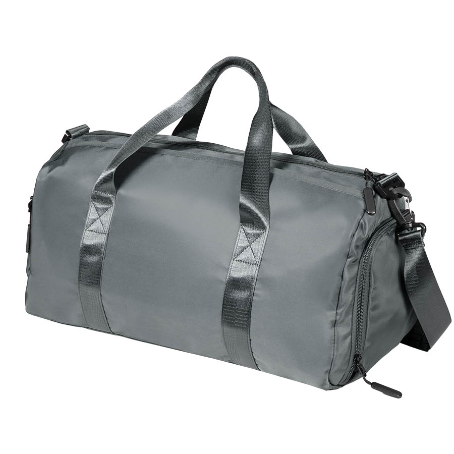 Сумка спортивная "Gym"; серая; 45х21х20 см; полиэстер, темно-серый-1