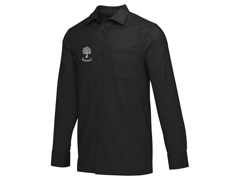 Alum вельветовая рубашка унисекс - сплошной черный-3