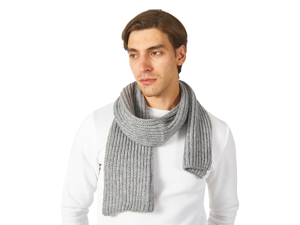 Шарф Nordend, крупный риб, серый меланж-1