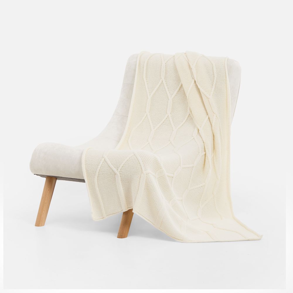 Плед Curve Verve, молочно-белый-2