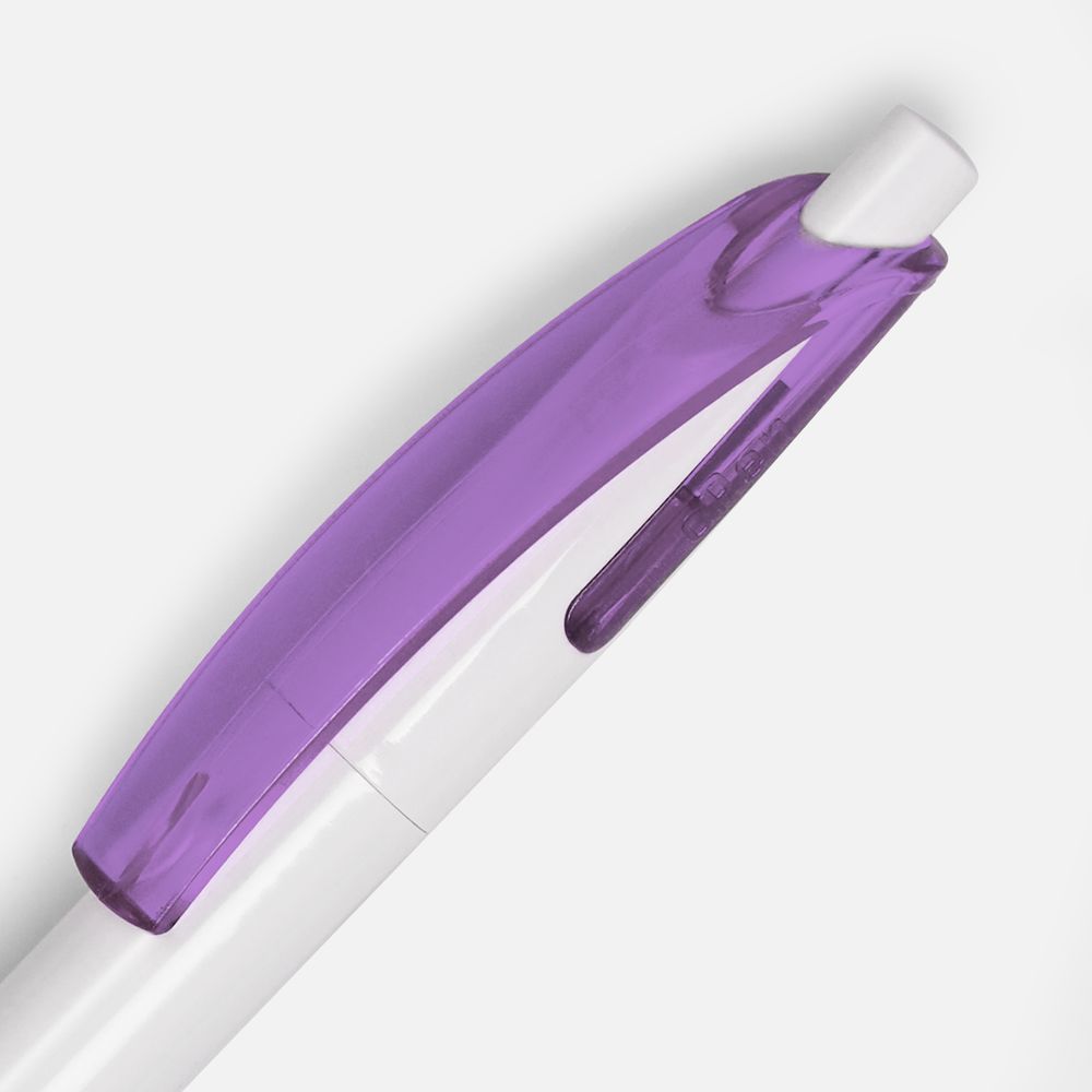 Ручка шариковая Bento, белая с фиолетовым-1