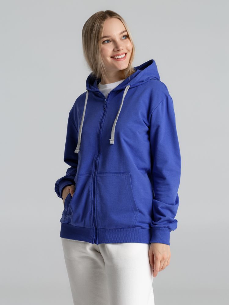 Толстовка на молнии с капюшоном Unit Siverga , ярко-синяя-7