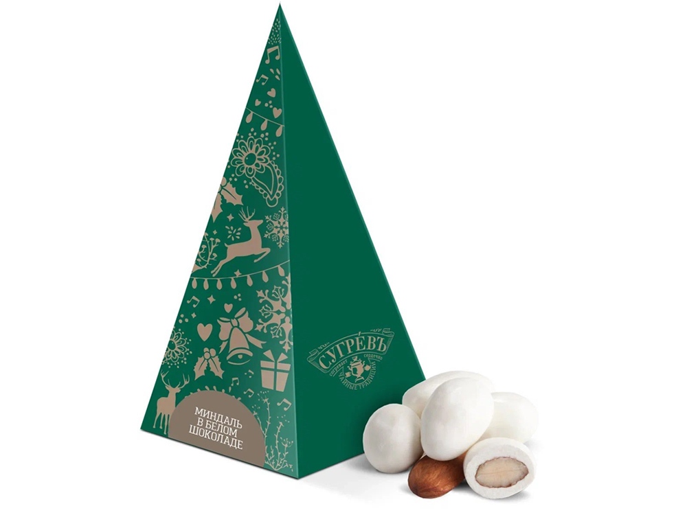 Драже миндаль в белой шоколадной глазури в подарочной упаковке-0