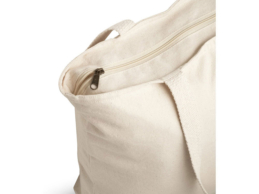 HACKNEY. Сумка из 100% хлопка на застежке, Натуральный светлый-2