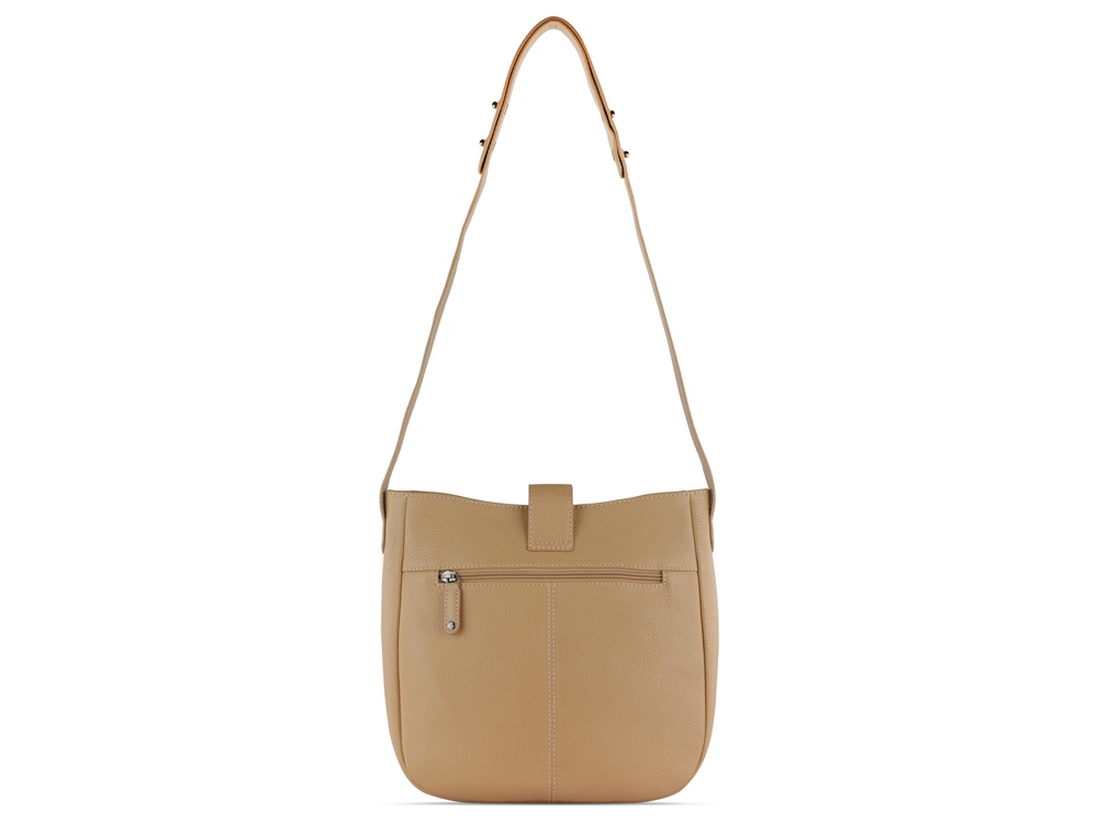 Сумка женская BUGATTI Elsa, песочного цвета, воловья кожа/полиэстер, 29х8х27 см-7