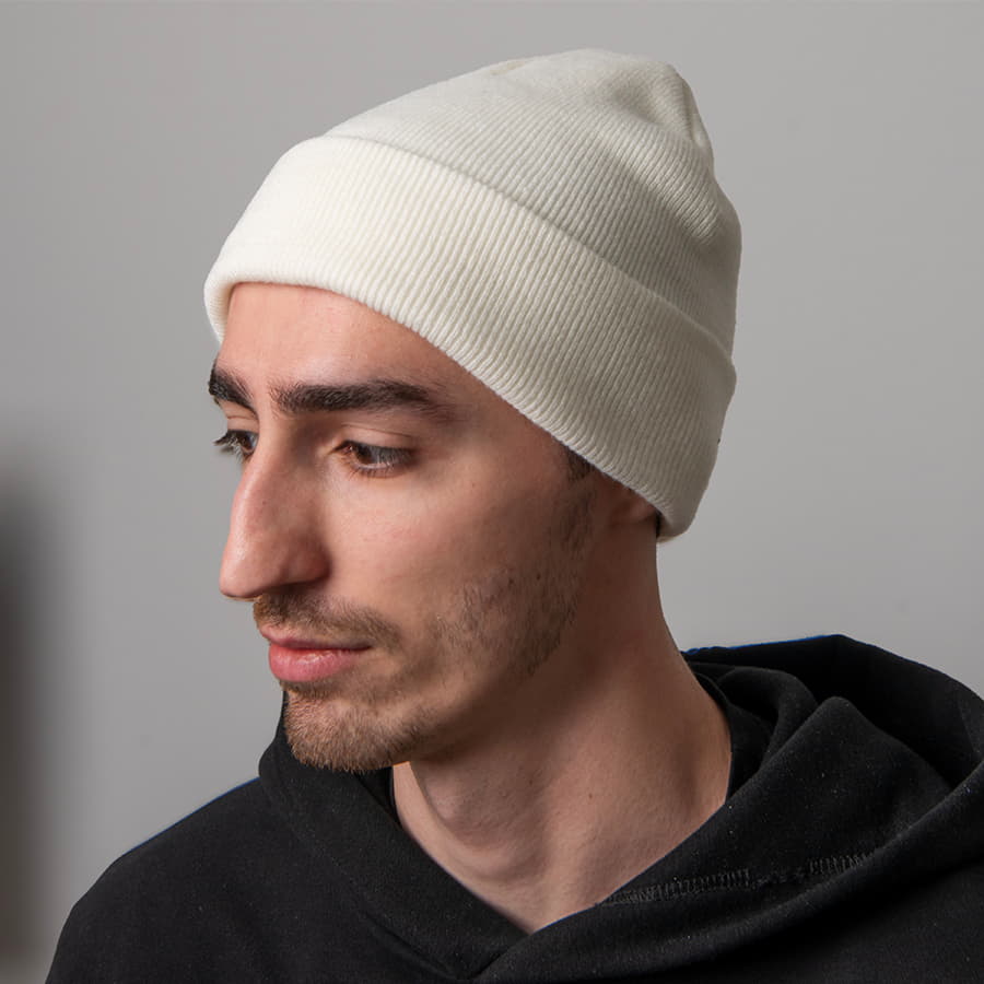 Шапка вязаная двойная ESSENTIAL, кремово-белый-3