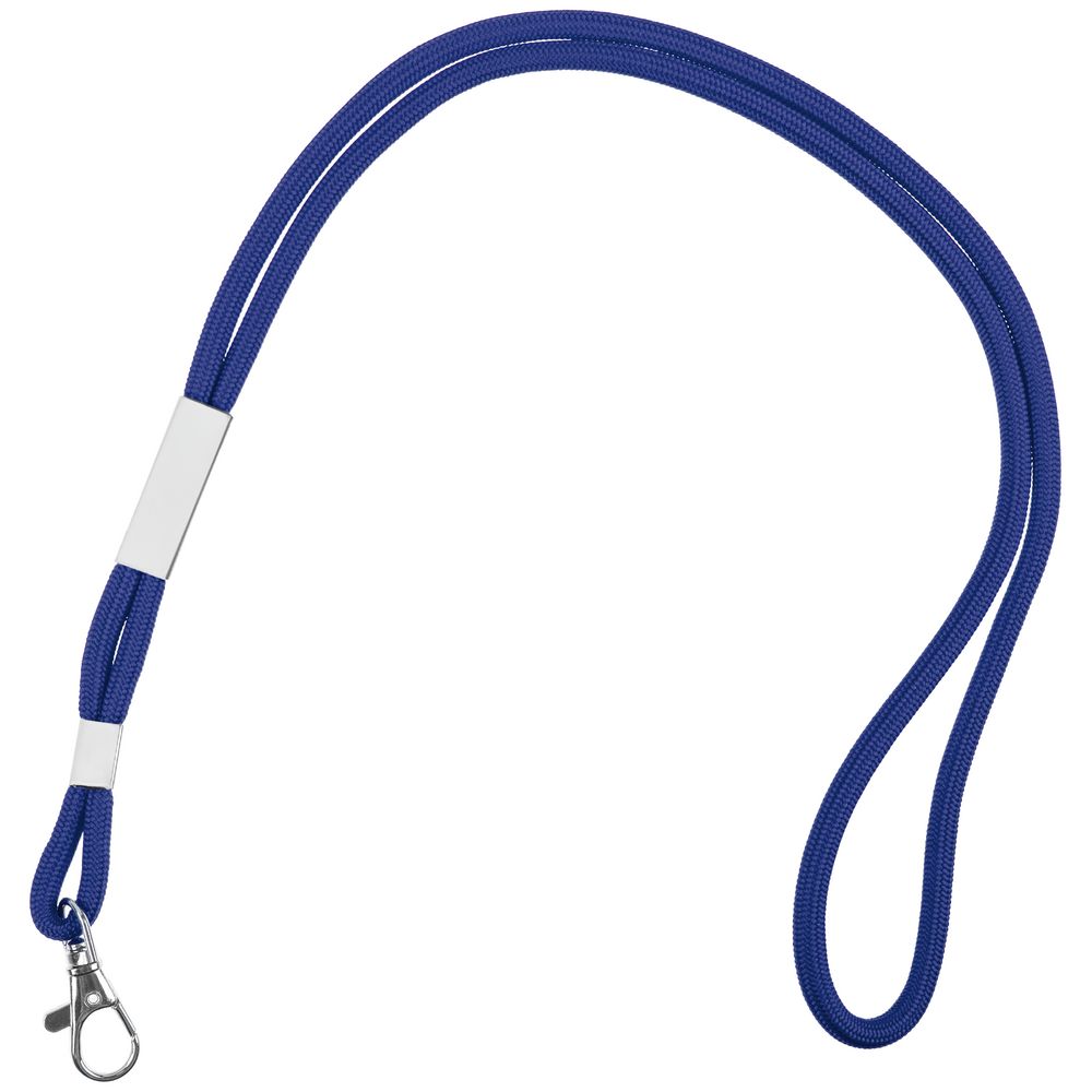 Шнурок для бейджа Tube Metal, синий-0