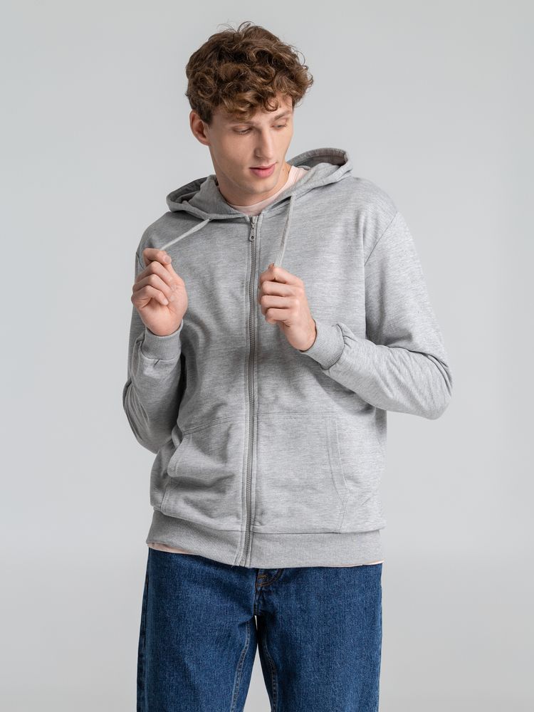Толстовка на молнии с капюшоном Siverga 2.0, серый меланж-6