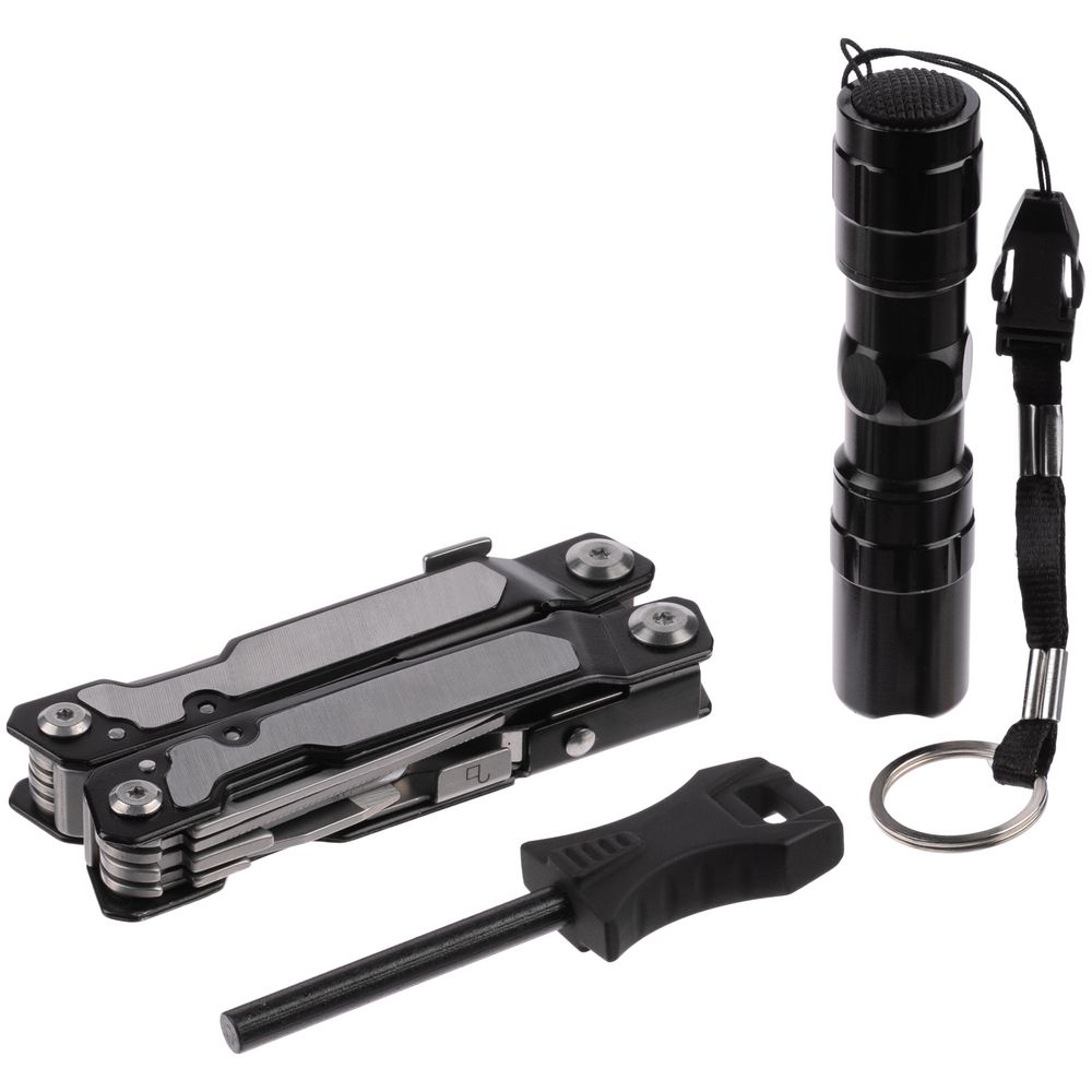 Набор Forster: мультиинструмент, фонарик, огниво, черный-2